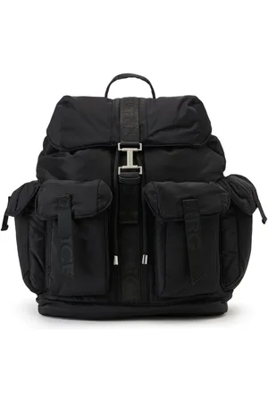 Iceberg Homme, Sacs, Noir, Taille: ONE Size Sac à dos noir en nylon doux avec rubans personnalisés et boucle de logo