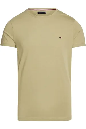 Tommy Hilfiger Homme, Tops, Brun, Taille: M T-shirt vert olive avec broderie logo