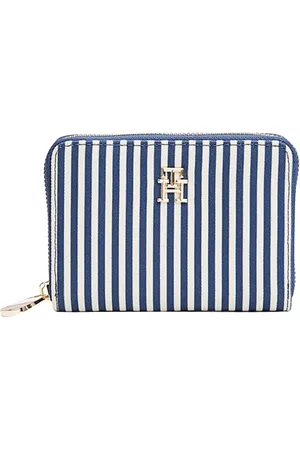 Tommy Hilfiger Femme, Accessoires, Bleu, Taille: ONE Size Portefeuille à Rayures Nautiques avec Fermeture Éclair
