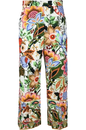 Etro Femme, Pantalons, Multicolore, Taille: 40 FR Pantalon large taille haute raccourci