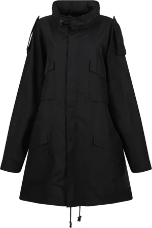 Maison Margiela Femme, Manteaux, Noir, Taille: 36 FR Manteau Parka Noir avec Imprimé Graphique
