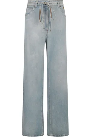 Msgm Femme, Jeans, Bleu, Taille: 36 FR Jean droit bleu clair