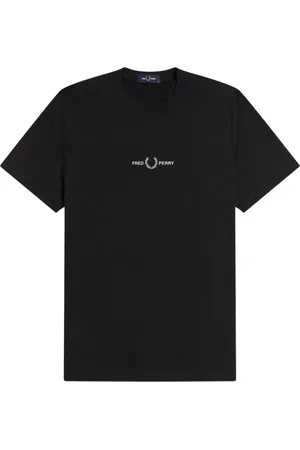 Fred Perry Homme, Tops, Noir, Taille: S T-Shirt Logo Brodé