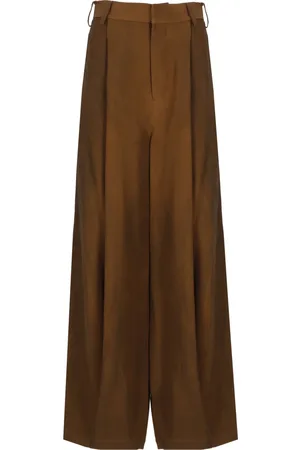 UMA WANG Femme, Pantalons, Brun, Taille: 40 FR Pantalon en Viscose Marron avec Poches
