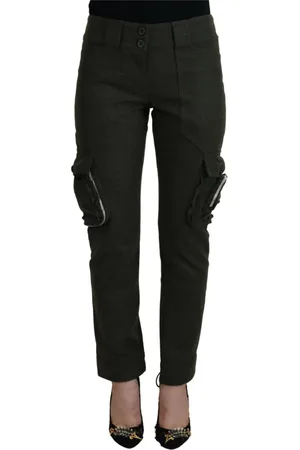 ERMANNO SCERVINO Femme, Pantalons, Vert, Taille: 38 FR Pantalon Vert en Laine à Coupe Fuselée