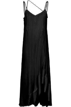 Lanvin Femme, Robes, Noir, Taille: 38 FR Bretelles Plissées Longue Robe Noire