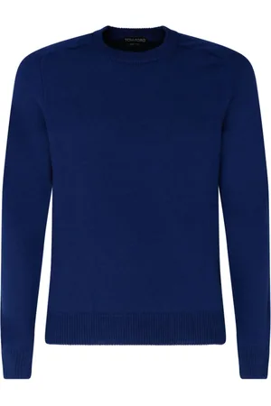 Tom Ford Homme, Pulls, Bleu, Taille: S Pull en cachemire bleu foncé à col rond