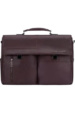 Piquadro Homme, Sacs, Brun, Taille: ONE Size Sac en cuir marron pour ordinateur portable avec poche iPad