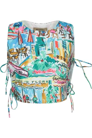 ALESSANDRO ENRIQUEZ Femme, Tops, Multicolore, Taille: 40 FR Haut Bleu Élégant pour Femmes