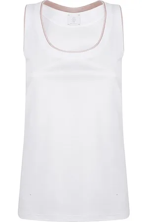 ELEVENTY Femme, Tops, Blanc, Taille: 38 FR Haut Blanc en Coton Fabriqué en Italie