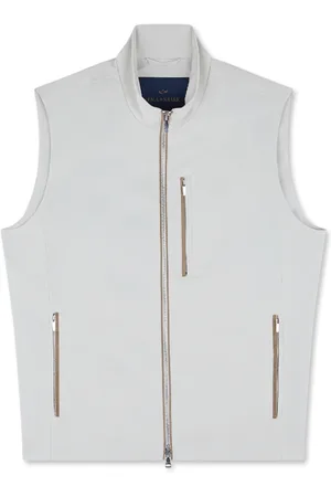 Paul & Shark Homme, Vestes, Gris, Taille: 2XL Gilet stretch avec détails en Alcantara