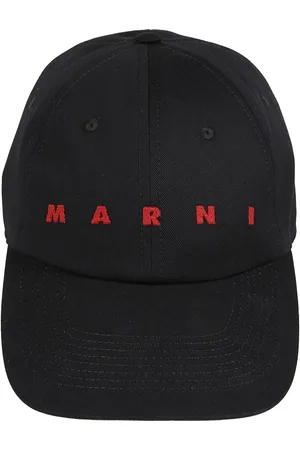 Marni Homme, Accessoires, Noir, Taille: M Casquette de baseball en coton avec sangle ajustable