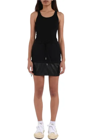 GCDS Femme, Robes, Noir, Taille: 36 FR Mini Robe en Nylon avec Manches Côtelées