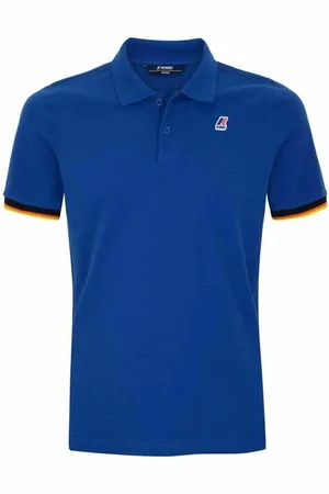 K-Way Homme, Tops, Bleu, Taille: S Polo Slim Fit à Manches Courtes Contrastées