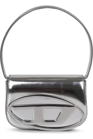 Diesel Femme, Sacs, Gris, Taille: ONE Size Sac à bandoulière métallique avec logo