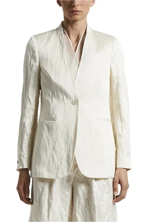 PESERICO SIGN Femme, Vestes, , Taille: 34 FR Blazer croisé en lin satin froissé