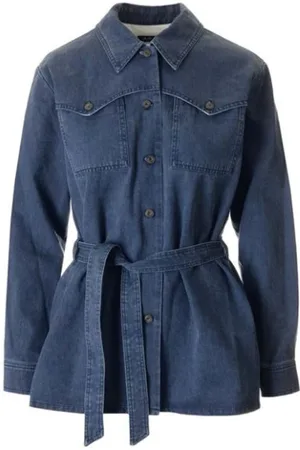 A.P.C. Femme, Vestes, Bleu, Taille: 36 FR Veste Bleue Joan avec Ceinture
