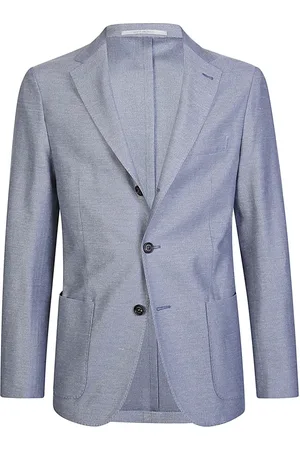 ELEVENTY Homme, Vestes, Bleu, Taille: XL Veste Lin Coton Un Bouton