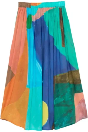 G.KERO Femme, Jupes, Multicolore, Taille: 40 FR Jupe longue taille haute fleurie