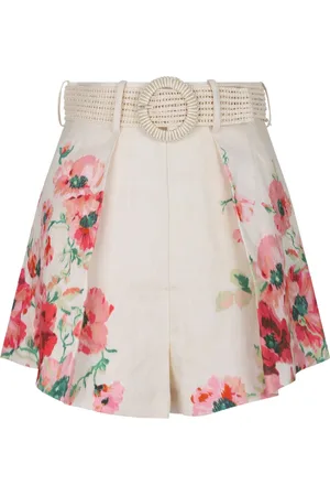 ZIMMERMANN Femme, Shorts, Multicolore, Taille: 40 FR Shorts taille haute en lin floral