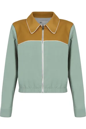 Tory Burch Femme, Vestes, Vert, Taille: 38 FR Veste réfléchissante avec détail de passepoil