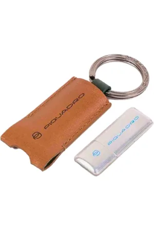 Piquadro Femme, Accessoires, Brun, Taille: ONE Size Porte-clés en cuir marron avec clé USB unisexe