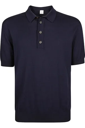 ELEVENTY Homme, Tops, Bleu, Taille: L Polo en Coton et Cachemire
