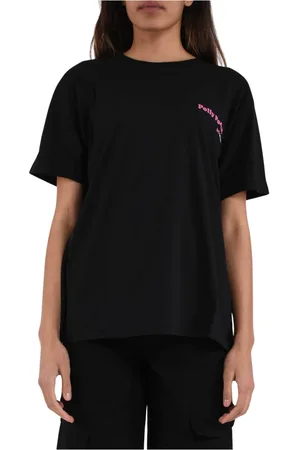 GCDS Femme, Tops, Noir, Taille: 40 FR T-shirt oversize en jersey de coton avec impression Polly Pocket