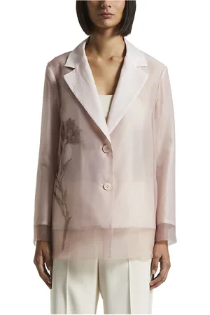 PESERICO SIGN Femme, Vestes, Rose, Taille: 36 FR Blazer croisé en soie, coton et organza