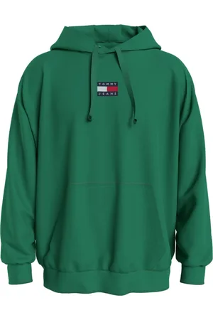 Tommy Hilfiger Homme, Sweatshirts et sweats à capuche, Vert, Taille: L Sweat à Capuche en Coton Biologique avec Badge