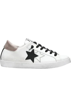 2STAR Homme, Chaussures, Blanc, Taille: 40 EU Baskets en Cuir Blanc Confort Élégant