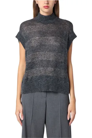 Brunello Cucinelli Femme, Pulls, Gris, Taille: 36 FR Pull avec un Style Doux