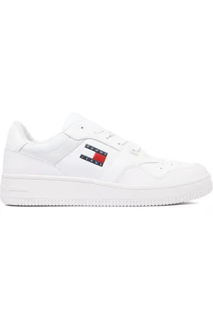 Tommy Hilfiger Homme, Chaussures, Blanc, Taille: 45 EU Baskets de basket-ball rétro blanches