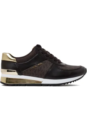 Michael Kors Femme, Chaussures, Brun, Taille: 36 EU Baskets Allie Marron avec Motif Monogramme