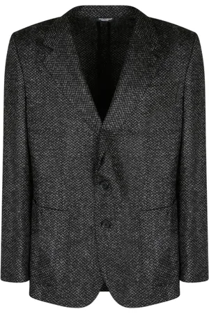 Dolce & Gabbana Homme, Vestes, Noir, Taille: M Blazer Boucle Noir Gris