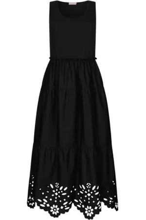 Liu Jo Femme, Robes, Noir, Taille: 36 FR Robe en coton avec broderie