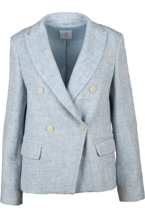 ELEVENTY Femme, Vestes, Bleu, Taille: 42 FR Veste à double boutonnage en mélange coton