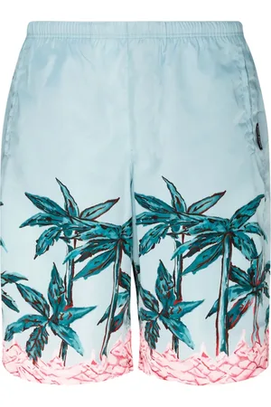 Palm Angels Homme, Maillots de bain, Bleu, Taille: M Short de Bain Imprimé Graphique en Bleu