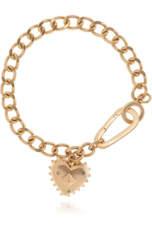 AllSaints Femme, Accessoires, Jaune, Taille: ONE Size Bracelet avec breloque en forme de cœur
