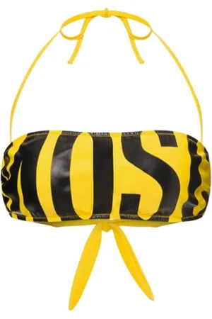 Moschino Femme, Maillots de bain, Jaune, Taille: 38 FR Haut de Bikini Maxi Logo Jaune