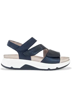 Gabor Femme, Chaussures, Bleu, Taille: 40 EU Sandales bleues en cuir lisse