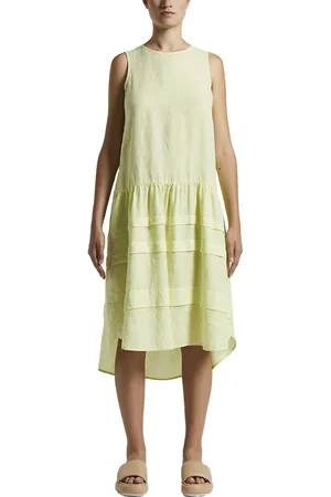 PESERICO SIGN Femme, Robes, Vert, Taille: 38 FR Robe en pur coton
