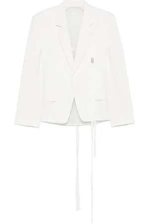 ANN DEMEULEMEESTER Femme, Vestes, Blanc, Taille: 36 FR Veste Blanche à Détails en Dentelle Double Boutonnage