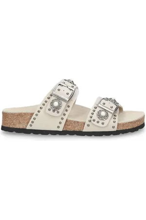 Elena Iachi Femme, Chaussures, Blanc, Taille: 41 EU Sandales ergonomiques avec clous