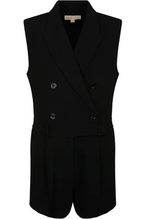 Michael Kors Femme, Combinaisons et Ensembles, Noir, Taille: 38 FR Combinaison Courte Noire à Double Boutonnage