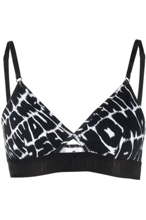 Moschino Femme, Sous-vêtements, Noir, Taille: 42 FR Soutien-Gorge Triangle Fantaisie Noir Coton