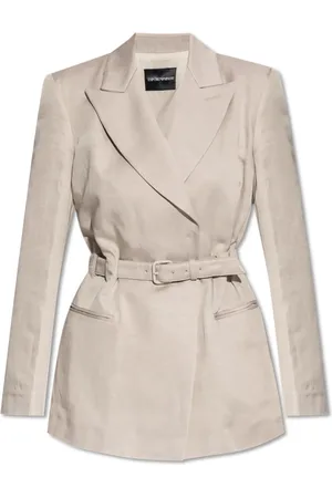 Emporio Armani Femme, Vestes, Gris, Taille: 34 FR Blazer avec ceinture