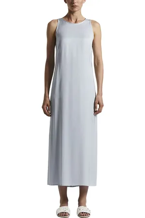 PESERICO SIGN Femme, Robes, Bleu, Taille: 40 FR Robe longue en viscose avec décolleté dans le dos