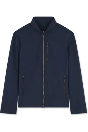 Paul & Shark Homme, Vestes, Bleu, Taille: S Veste Stretch Imperméable avec Détails en Alcantara