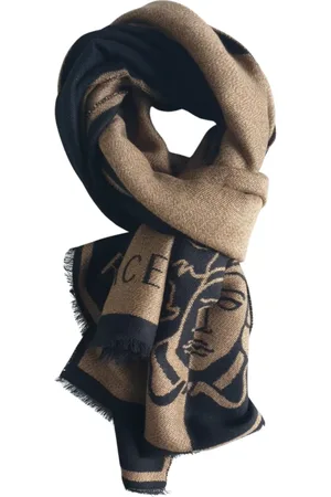 VERSACE Femme, Accessoires, Multicolore, Taille: ONE Size Écharpe Pashmina Laine Marron